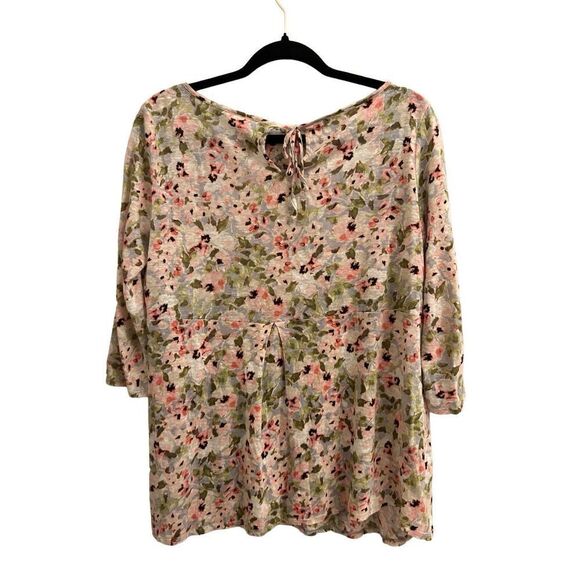 J.Jill is 100% linen floral top oversized XS - Picture 2 of 7